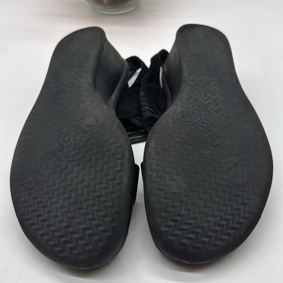 Black Wedge Sandals with Elastic Straps Size 11 SKT8242B - Picture 6 of 8